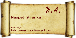 Wappel Aranka névjegykártya
